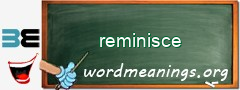 WordMeaning blackboard for reminisce